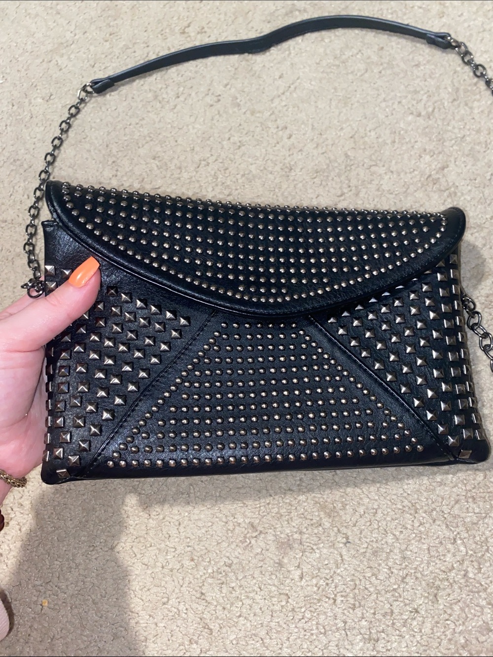 Black Studded Crossbody Bag